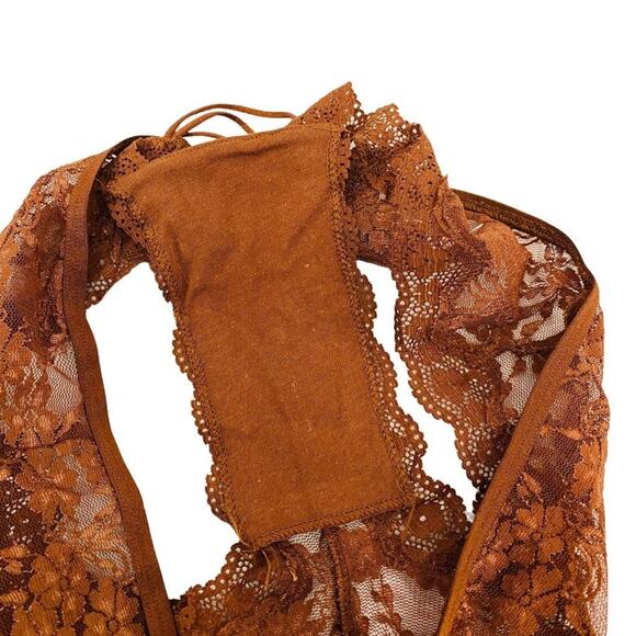 Victoria's Secret Copper Very Sexy Cheeky Panty Lace Boudoir Womens Small - Picture 4 of 7